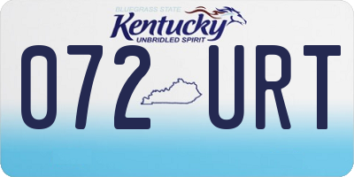 KY license plate 072URT