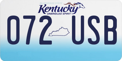 KY license plate 072USB