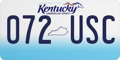 KY license plate 072USC