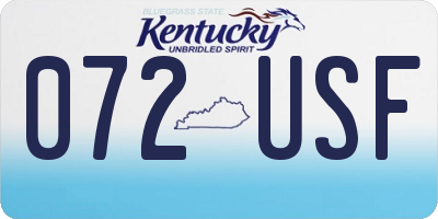 KY license plate 072USF