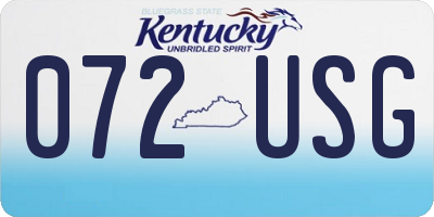 KY license plate 072USG