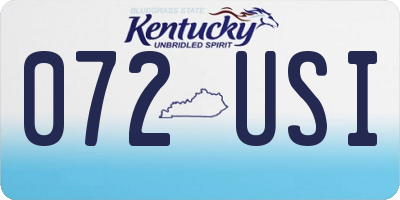 KY license plate 072USI