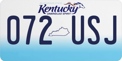 KY license plate 072USJ
