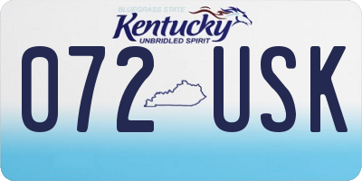 KY license plate 072USK
