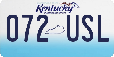 KY license plate 072USL