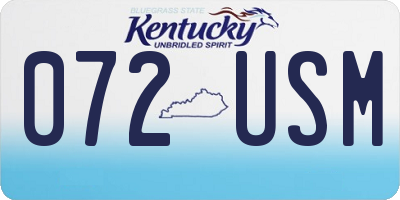 KY license plate 072USM