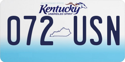 KY license plate 072USN