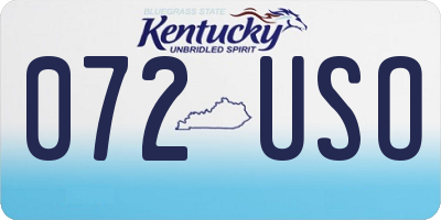 KY license plate 072USO