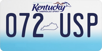 KY license plate 072USP