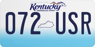 KY license plate 072USR
