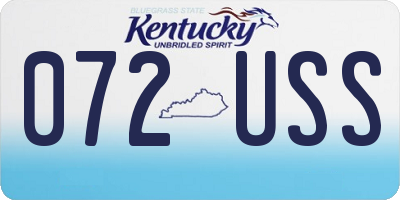 KY license plate 072USS