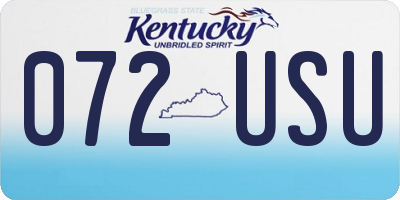 KY license plate 072USU