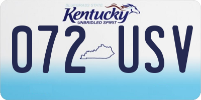 KY license plate 072USV