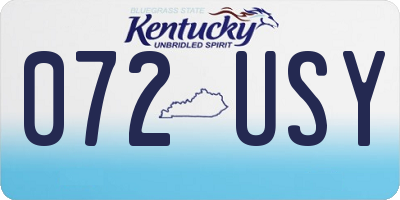 KY license plate 072USY