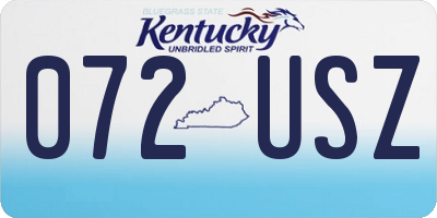 KY license plate 072USZ