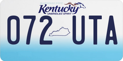 KY license plate 072UTA