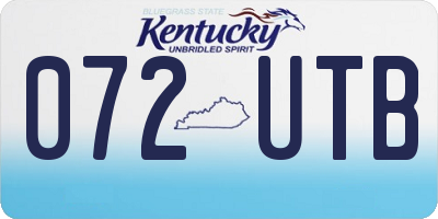 KY license plate 072UTB