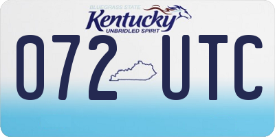 KY license plate 072UTC