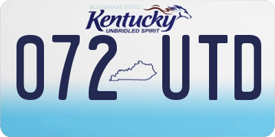 KY license plate 072UTD