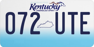 KY license plate 072UTE