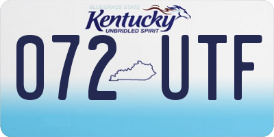 KY license plate 072UTF