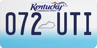 KY license plate 072UTI