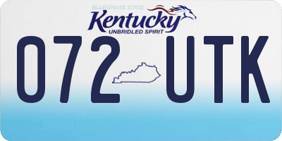 KY license plate 072UTK