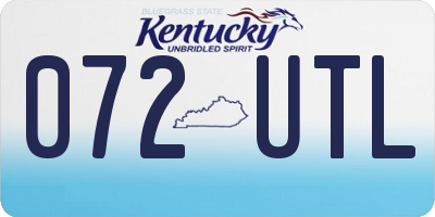 KY license plate 072UTL
