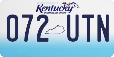 KY license plate 072UTN