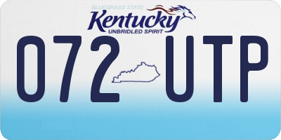 KY license plate 072UTP