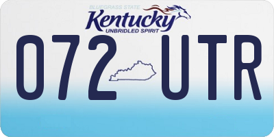 KY license plate 072UTR