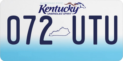 KY license plate 072UTU
