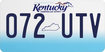 KY license plate 072UTV