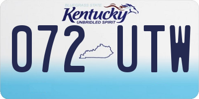 KY license plate 072UTW
