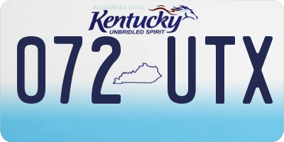 KY license plate 072UTX