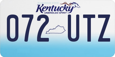 KY license plate 072UTZ