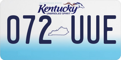 KY license plate 072UUE