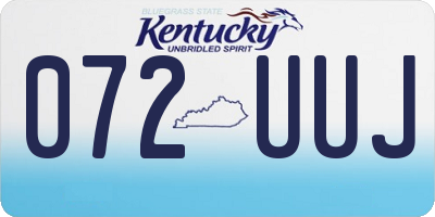 KY license plate 072UUJ