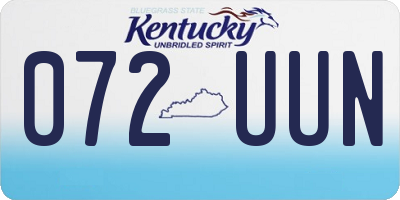 KY license plate 072UUN