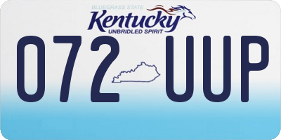 KY license plate 072UUP