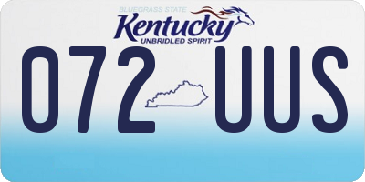 KY license plate 072UUS