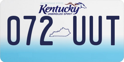 KY license plate 072UUT
