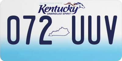 KY license plate 072UUV