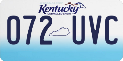 KY license plate 072UVC