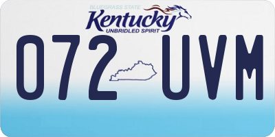 KY license plate 072UVM