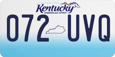 KY license plate 072UVQ