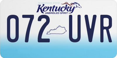 KY license plate 072UVR