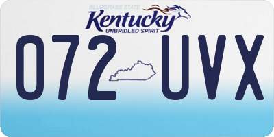 KY license plate 072UVX