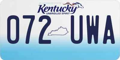 KY license plate 072UWA