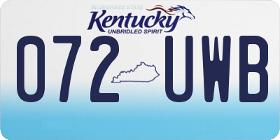 KY license plate 072UWB